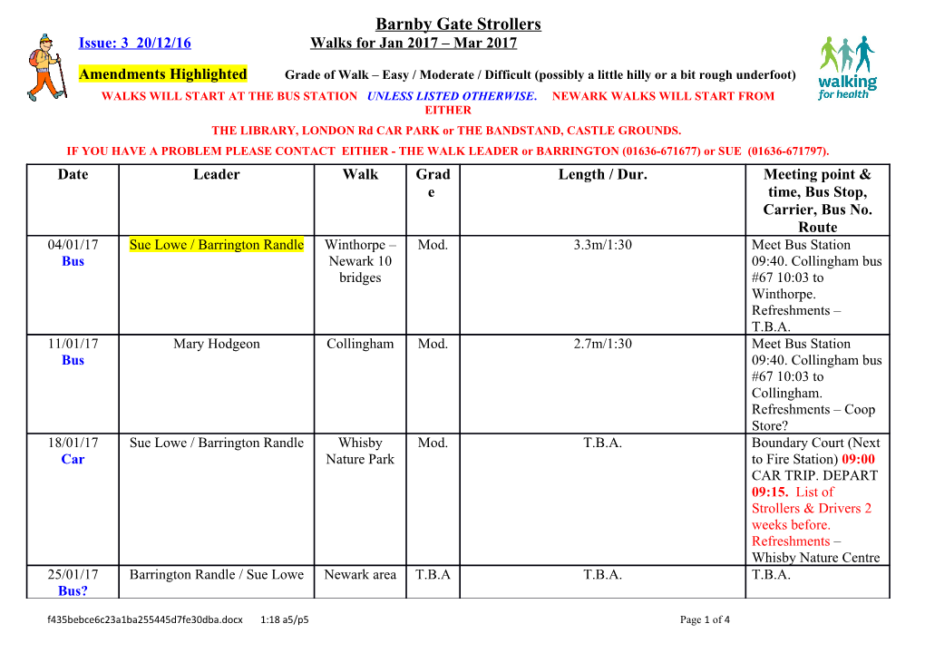 B.G.S. Walks Programme Jan 2017 - Mar 2017 Issue 2, 03-12-16