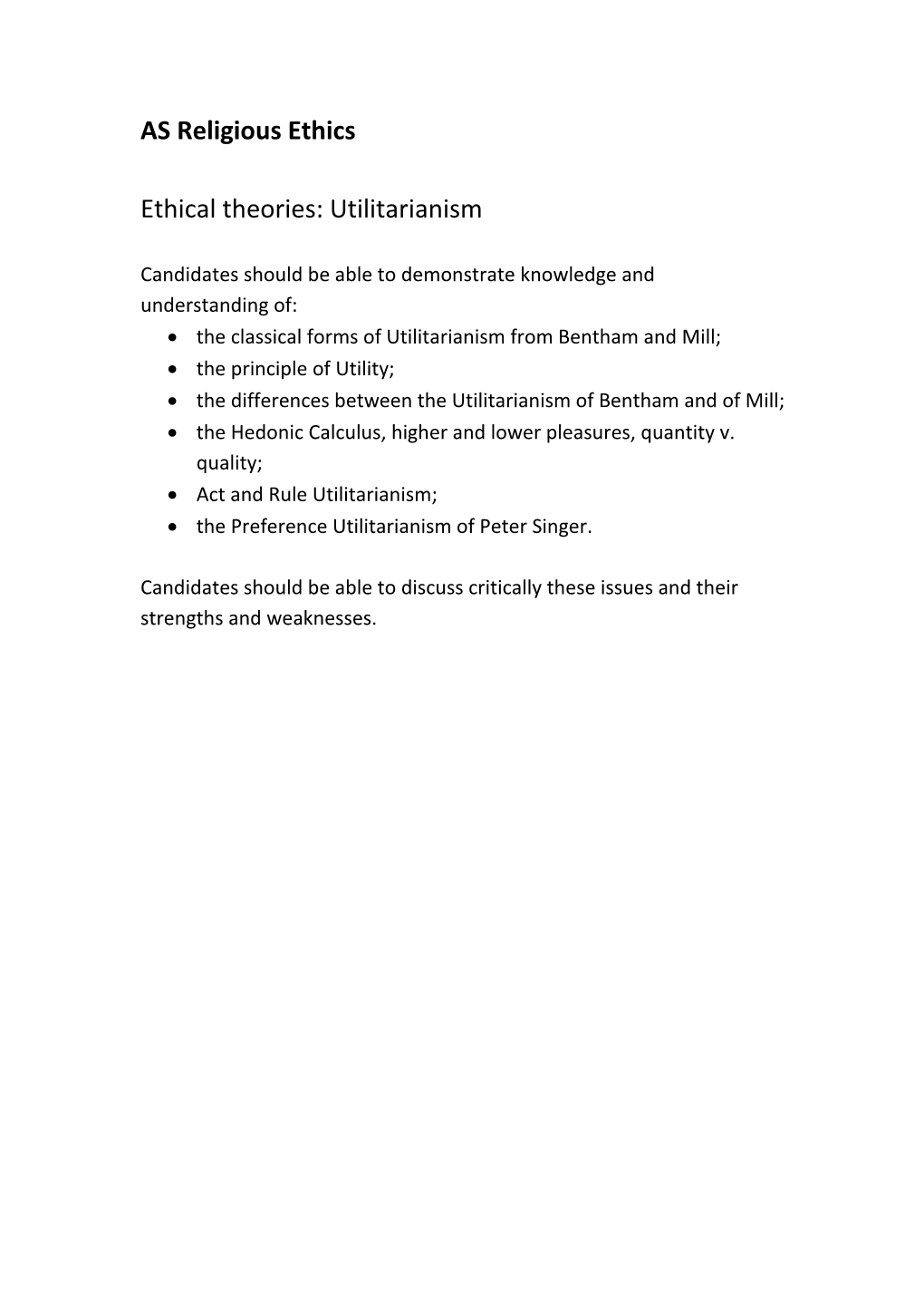 Ethical Theories: Utilitarianism s1