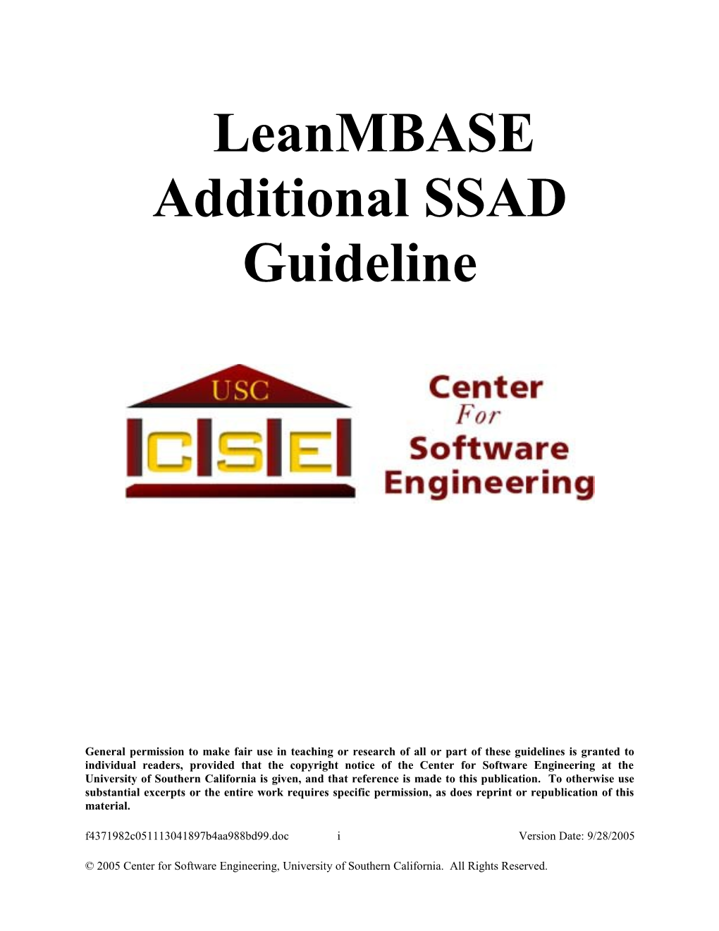 Additional SSAD Guideline