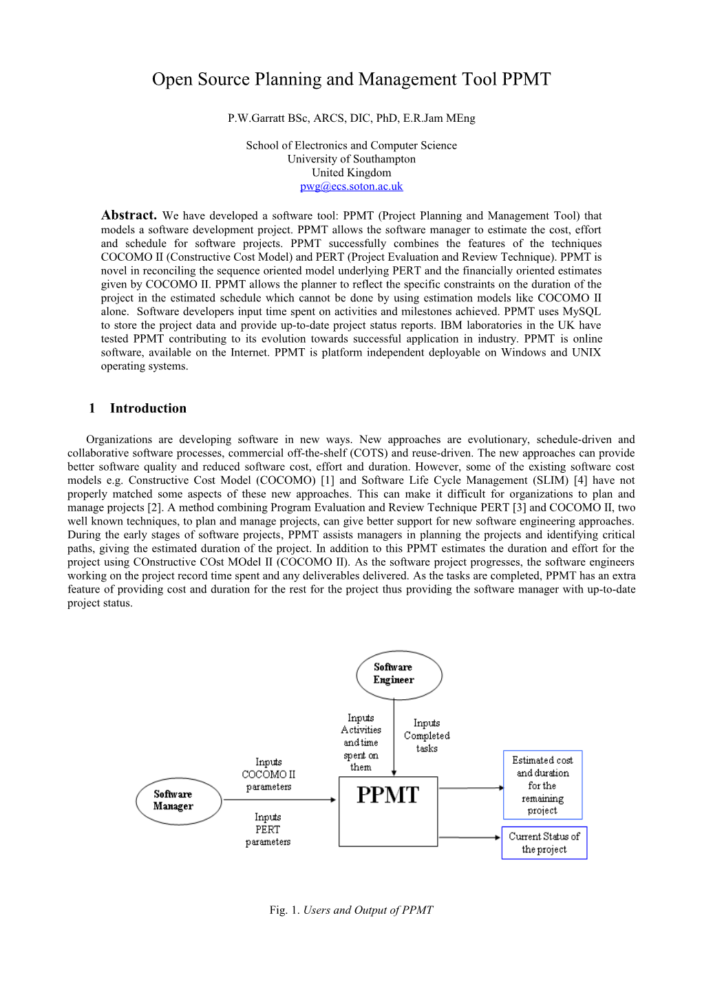 Open Source Planning and Management Tool PPMT