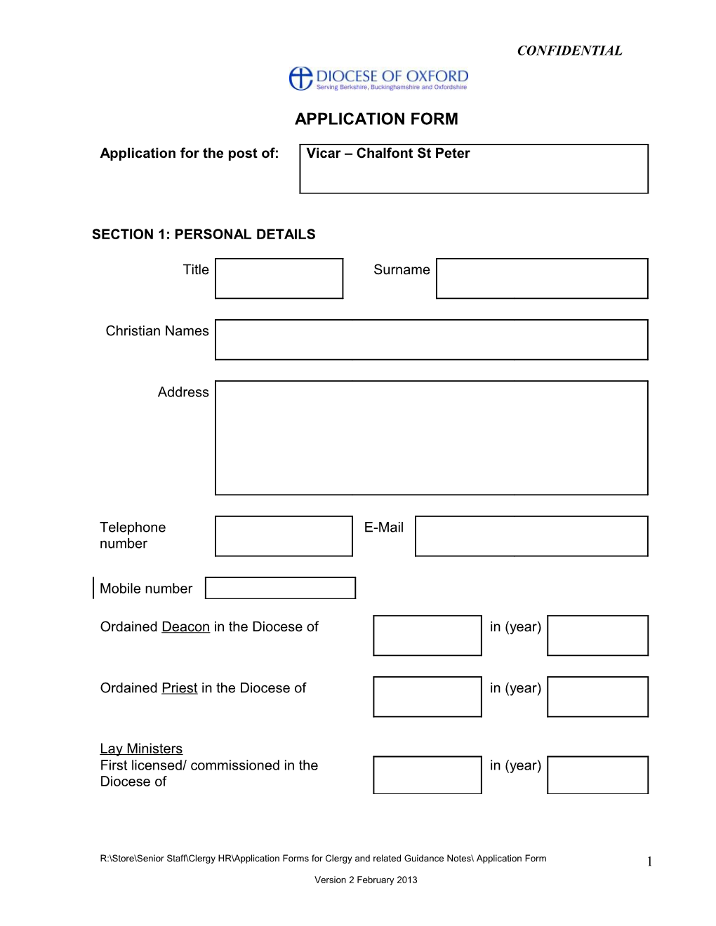 Application Form s17