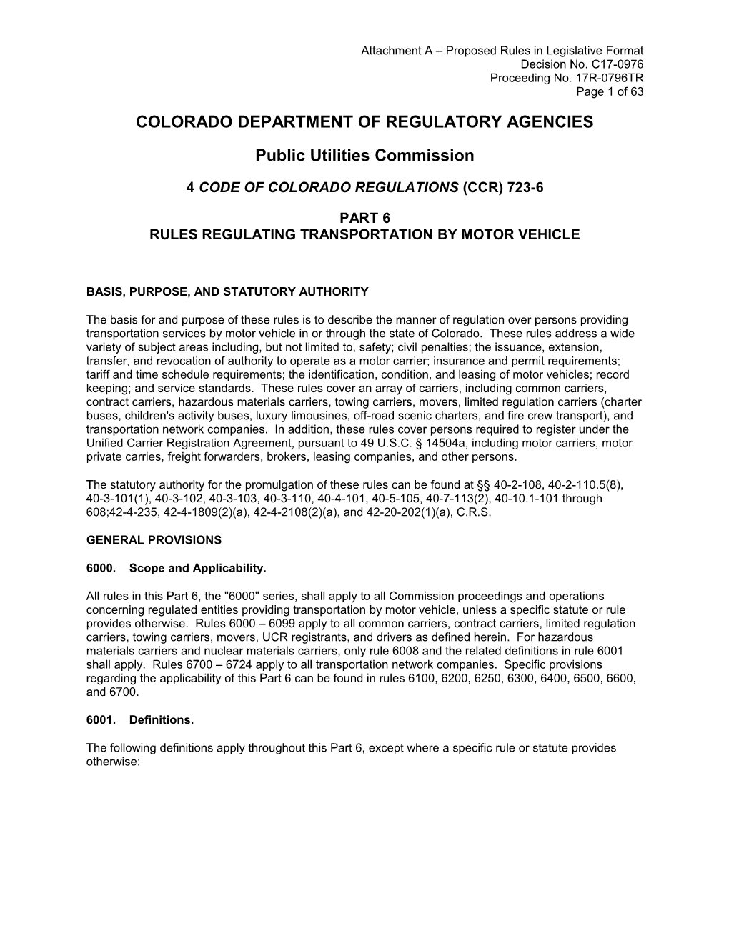Colorado Department of Regulatory Agencies s6