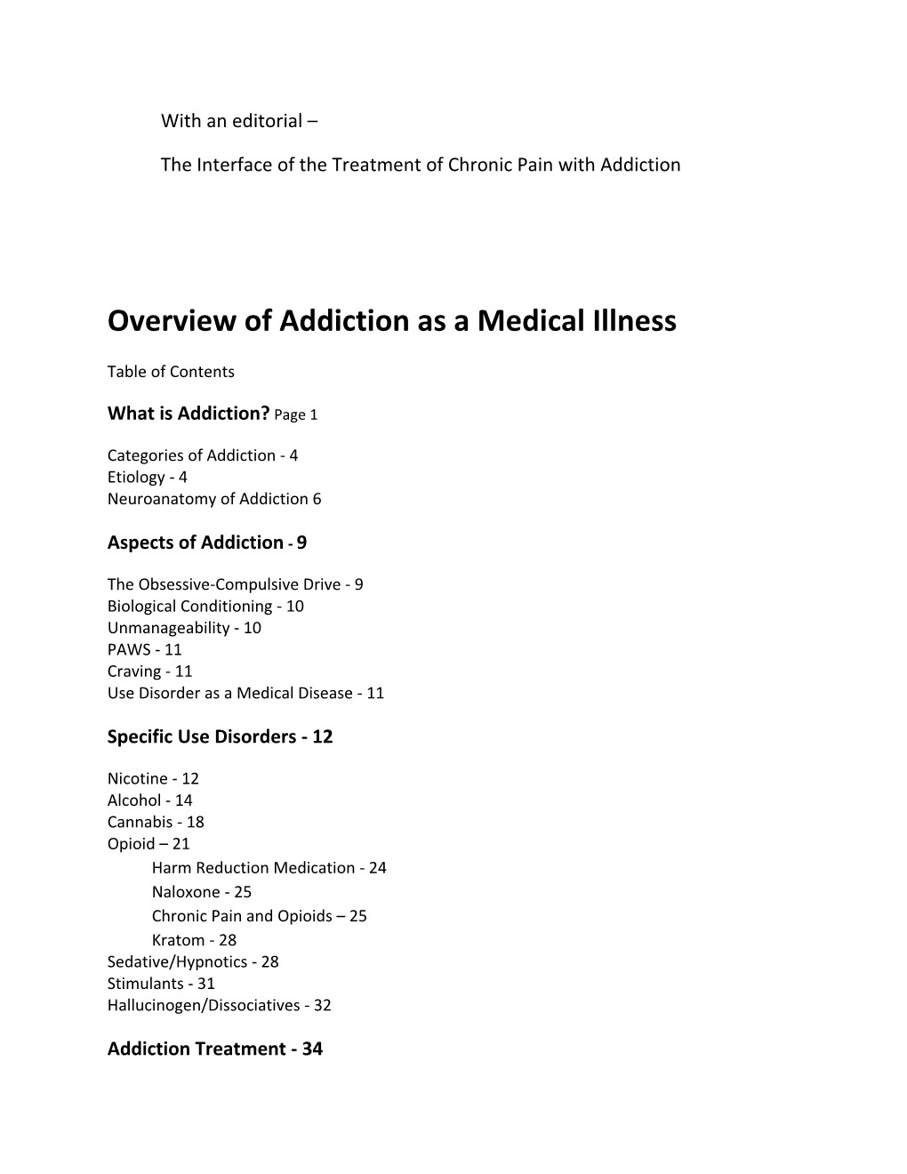 Overview of Addiction