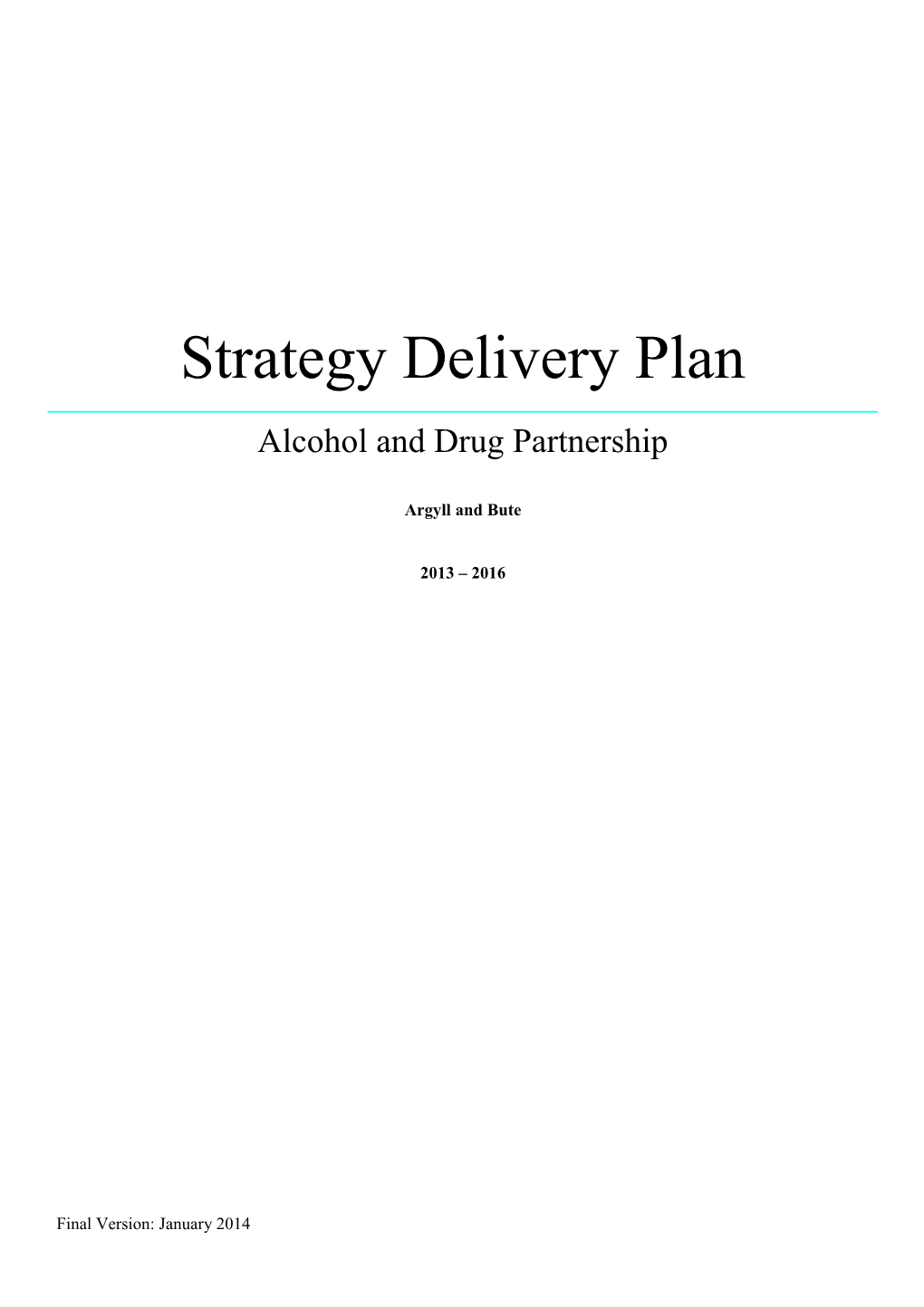 Strategy Delivery Plan