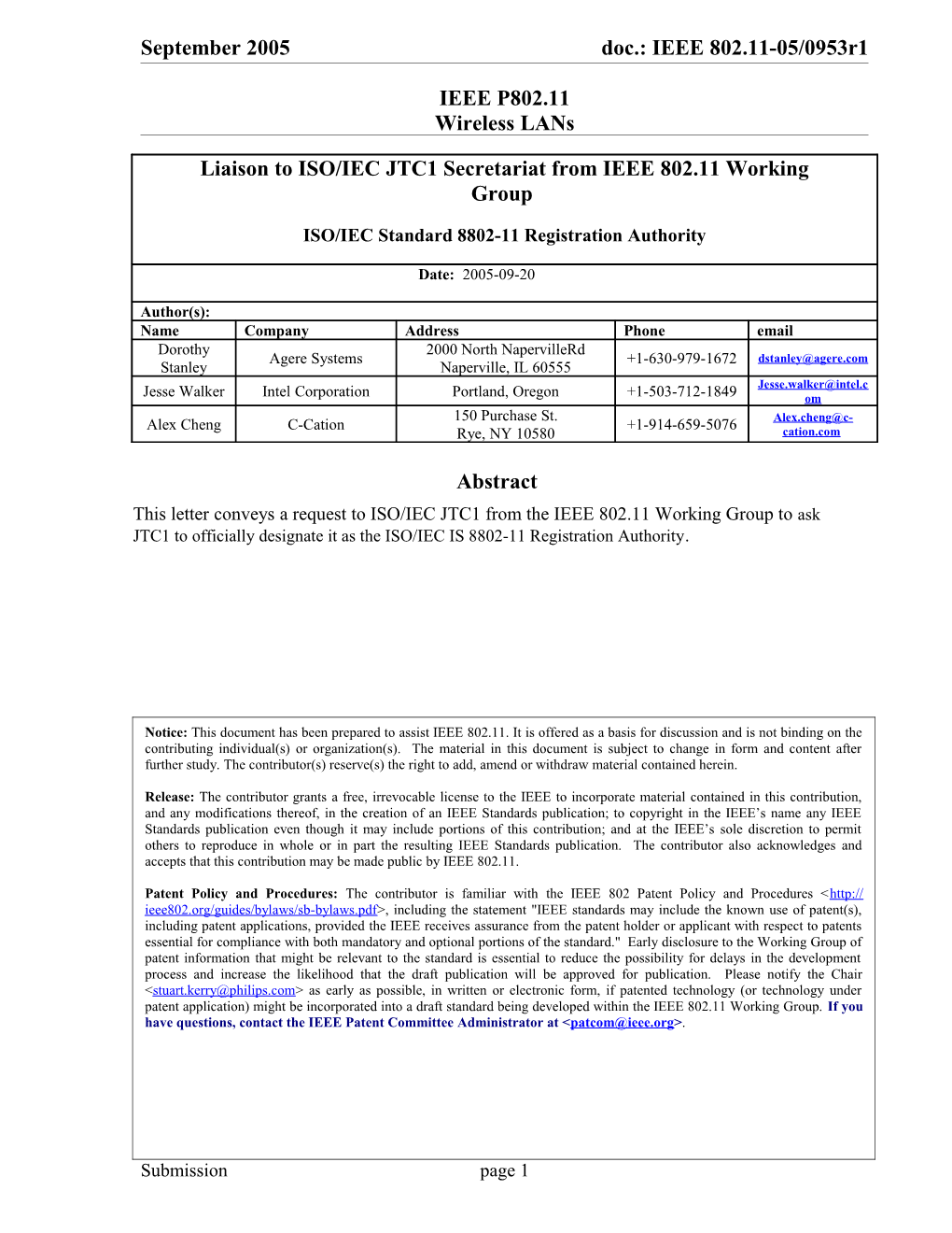 Julyseptemberne 2005 Doc.: IEEE 802.11-05/0953R1 21