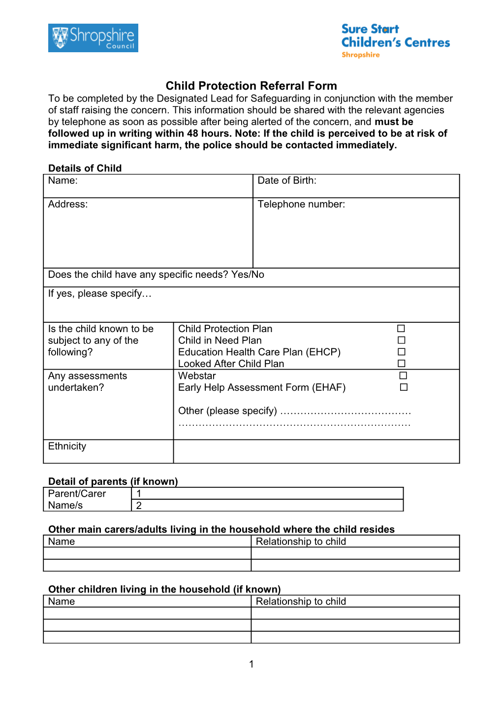 Child Protection Referral Procedure