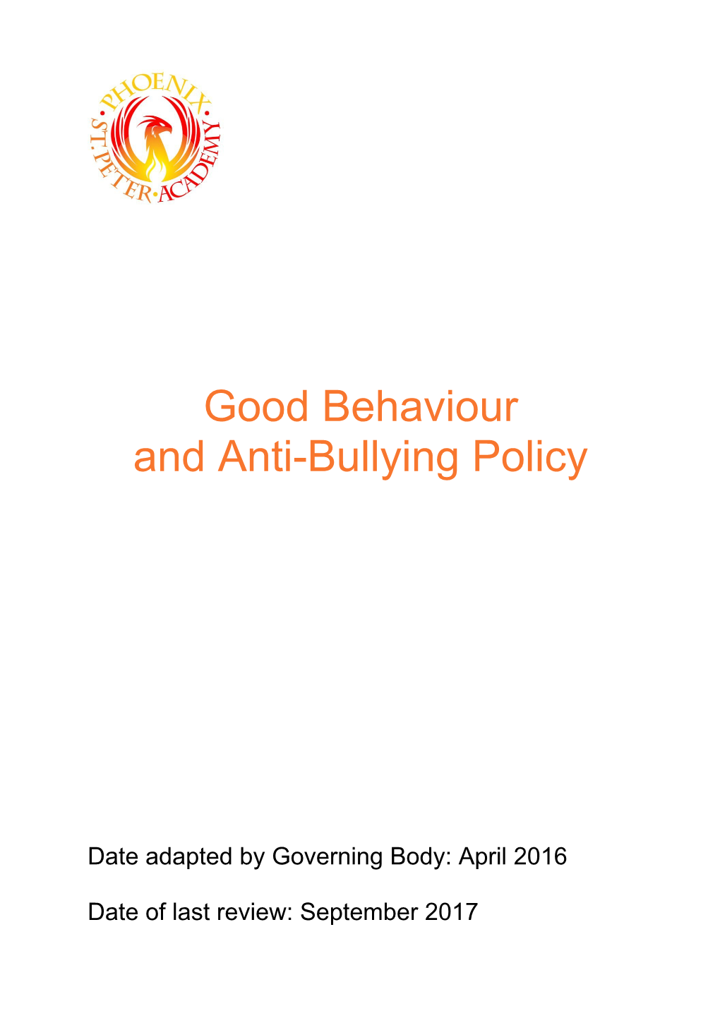 And Anti-Bullying Policy