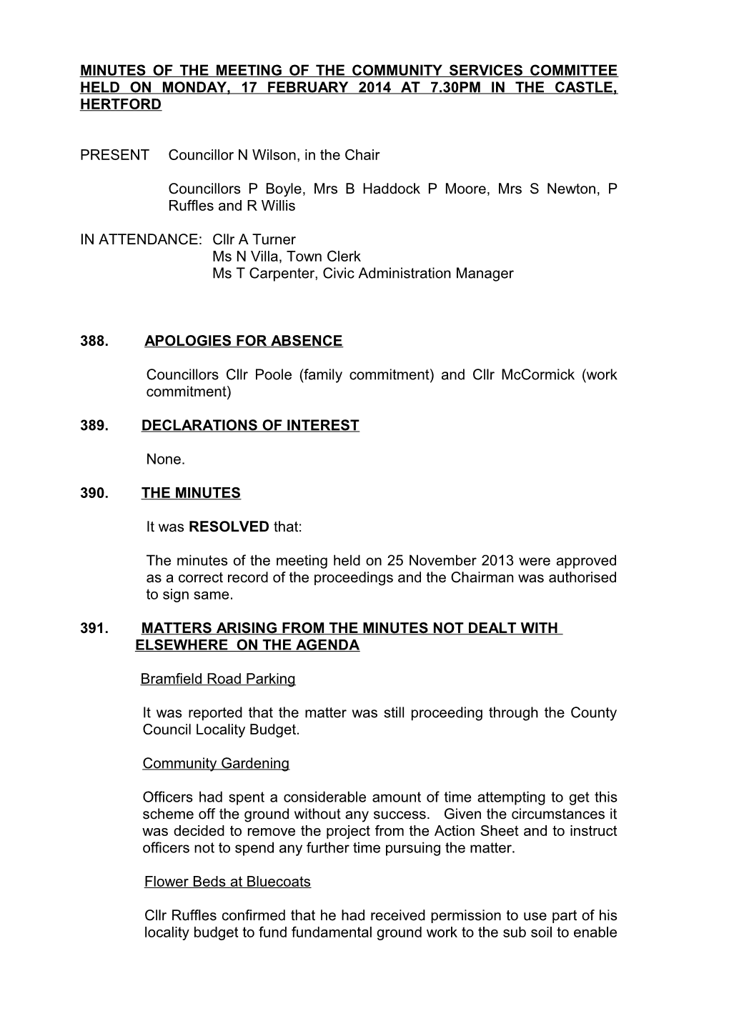 Minutes of the Meeting of the Community Services Committee Held on Monday, 1 September 2008 at 7