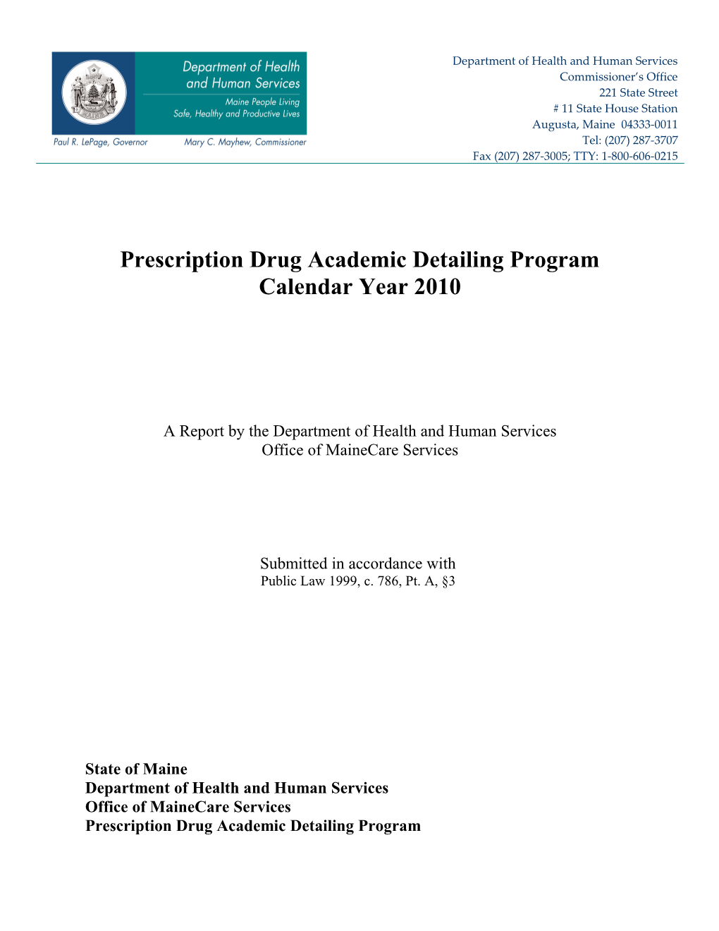 Prescription Drug Academic Detailing Program