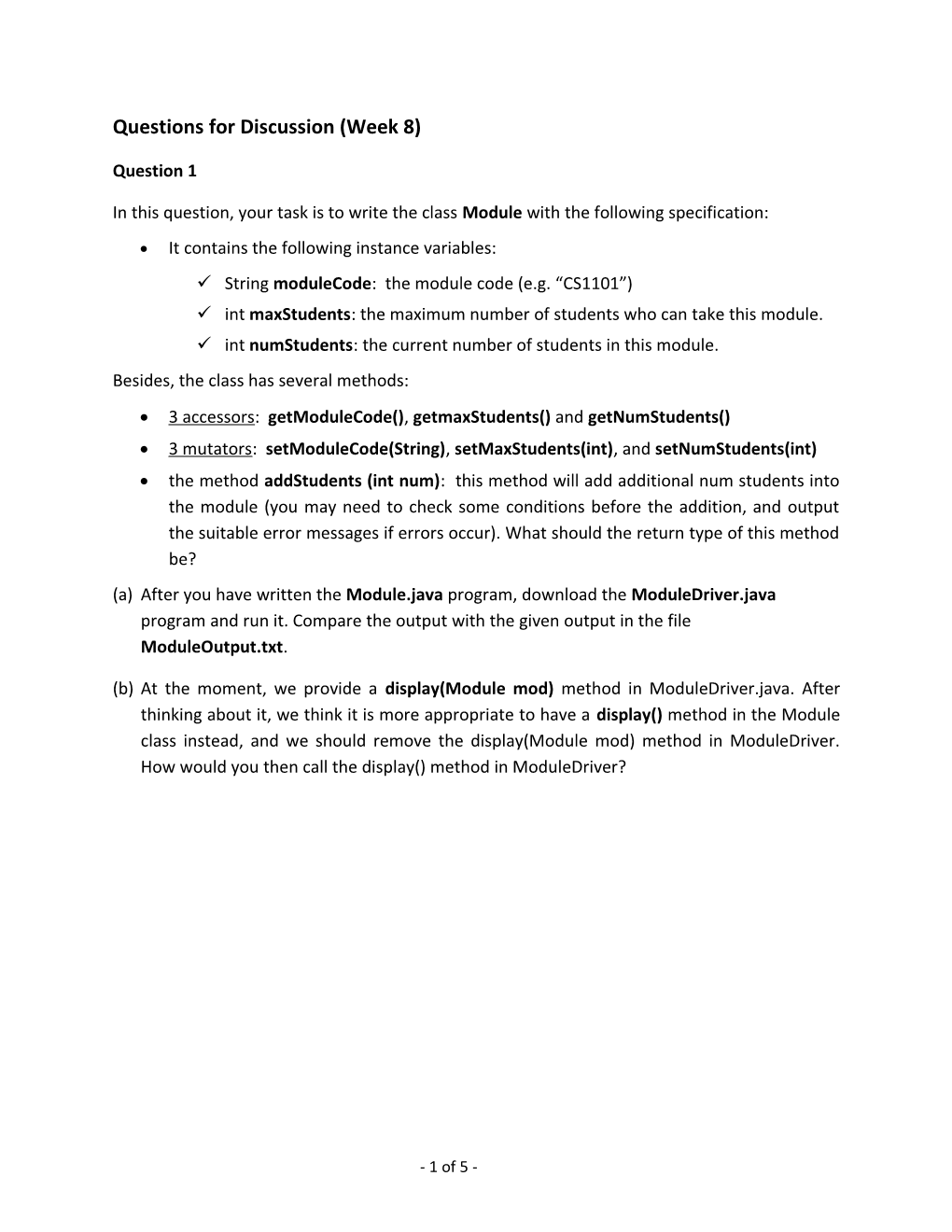 Discussion Questions for Week 8