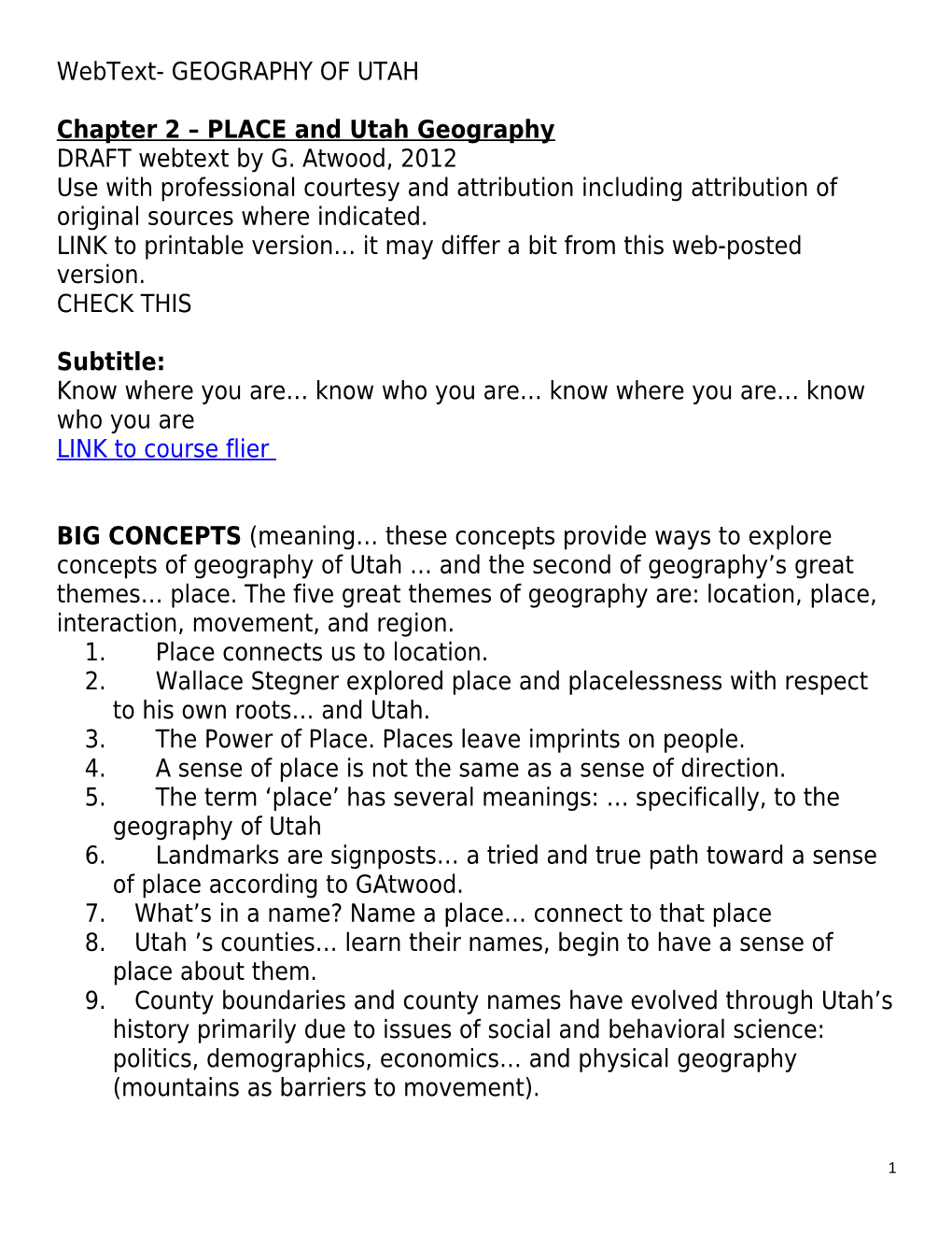 Webtext- GEOGRAPHY of UTAH