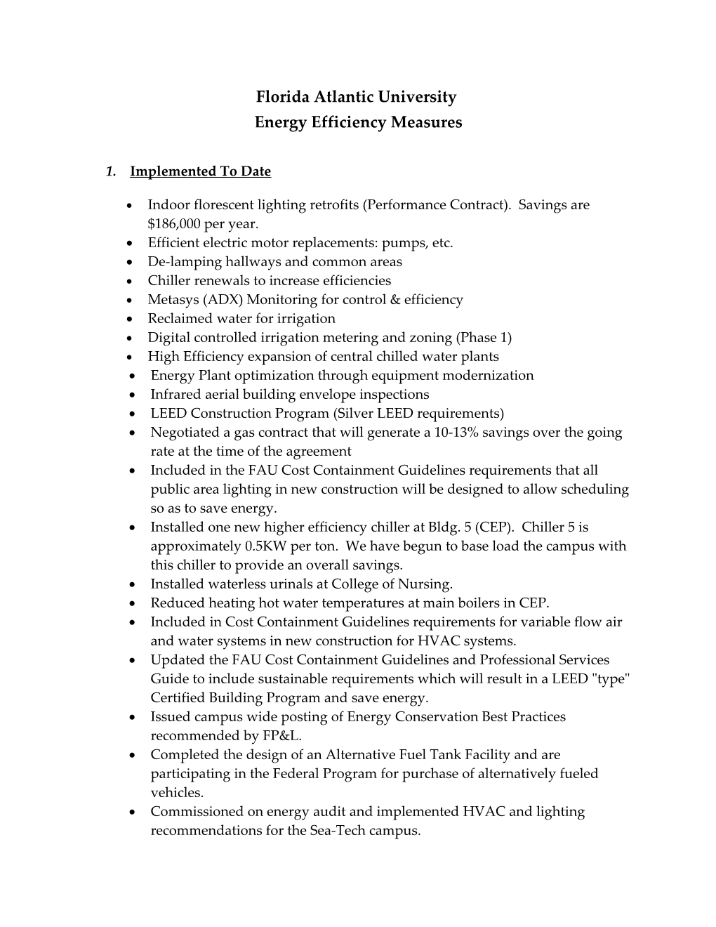 University of Florida Energy Efficiency