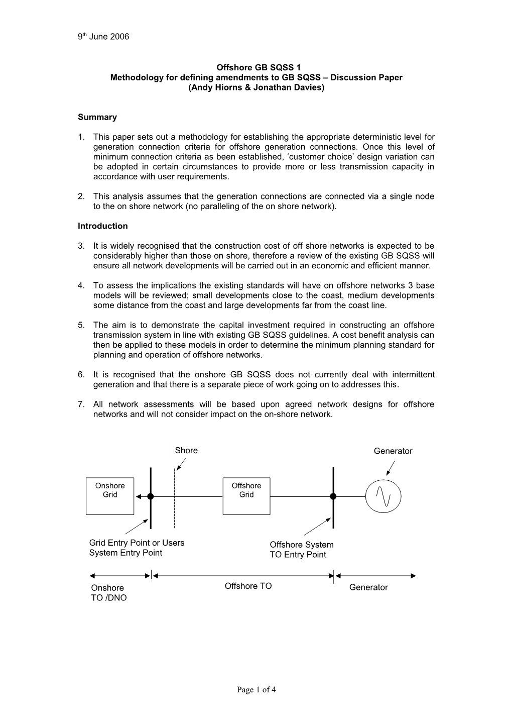 Methodology for Defining Amendments to the GB SQSS Discussion Paper