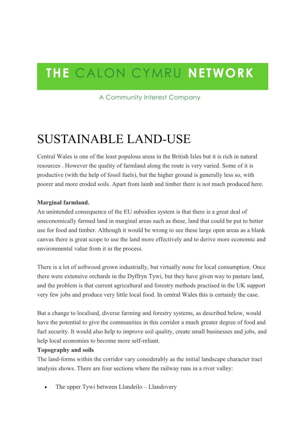 Sustainable Land-Use