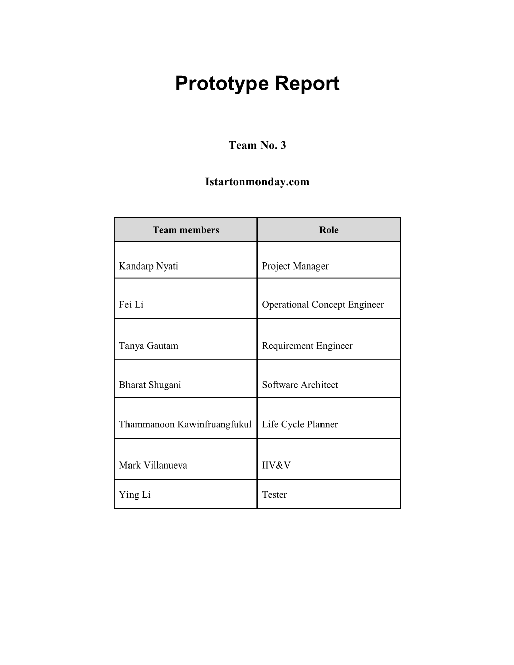 Prototype Report Version 2.0