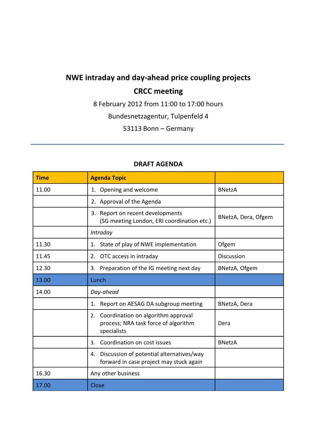 NWE Intraday and Day-Ahead Price Coupling Projects