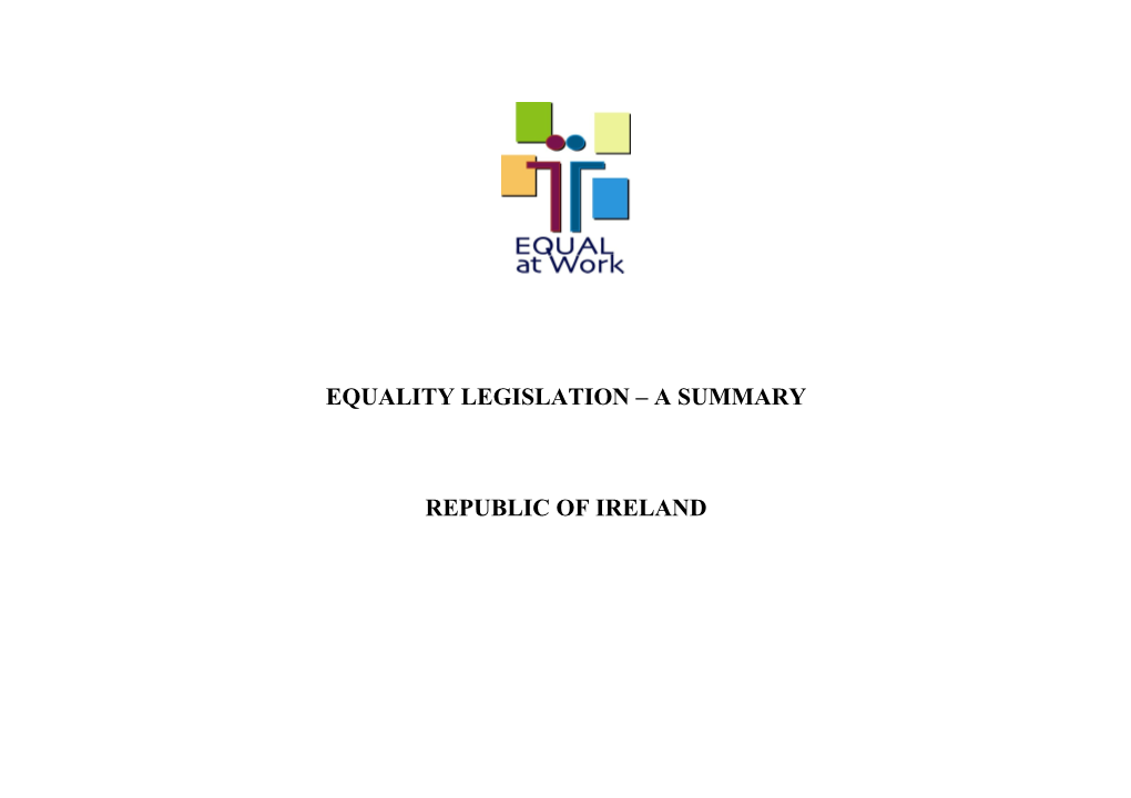 Equality Legislation In The Republic Of Ireland