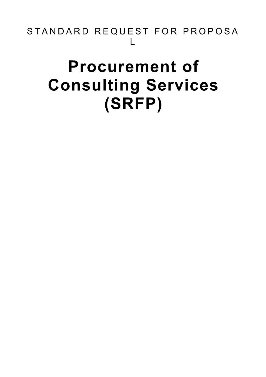 Procurement of Consulting Services (SRFP) s1