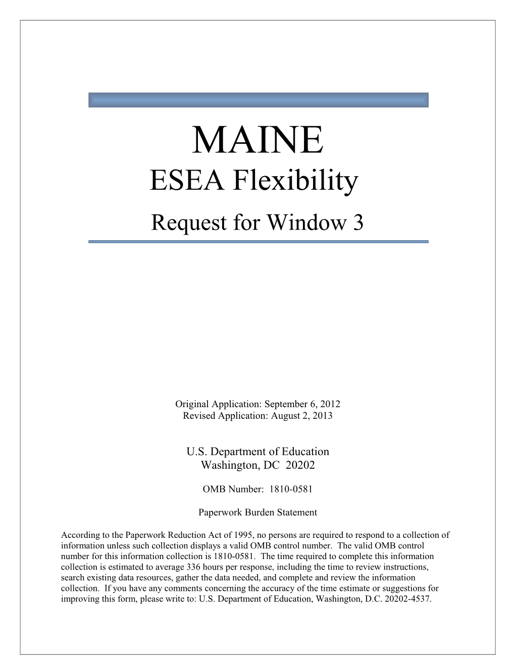ESEA Flexibility Request June 2012 (Msword)