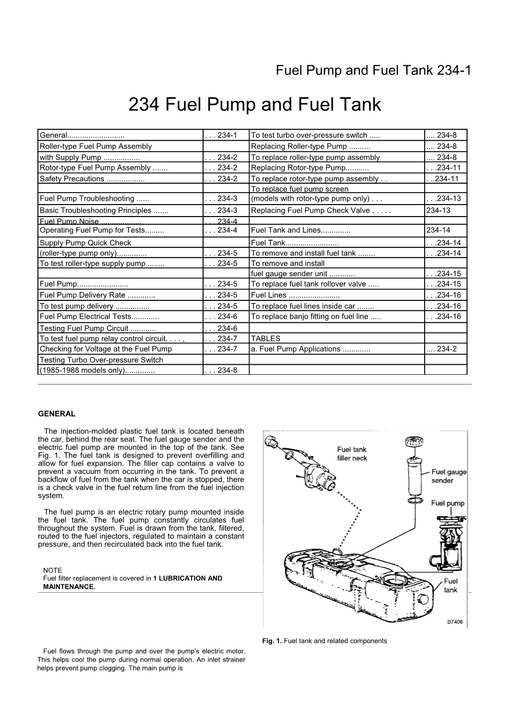 Fuel Pump and Fuel Tank 234-1