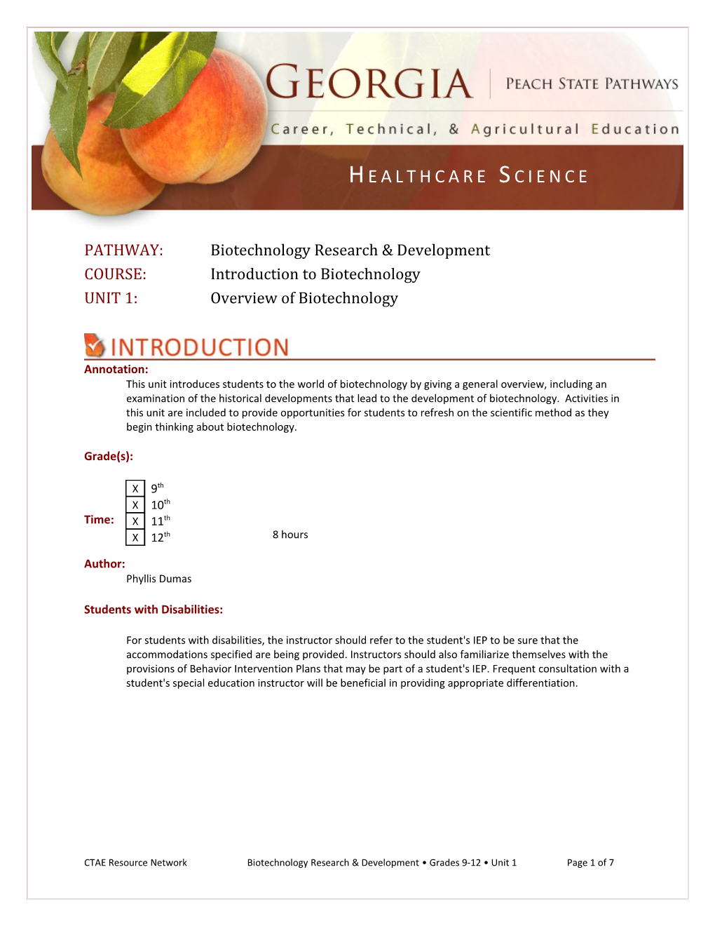 PATHWAY: Biotechnology Research & Development