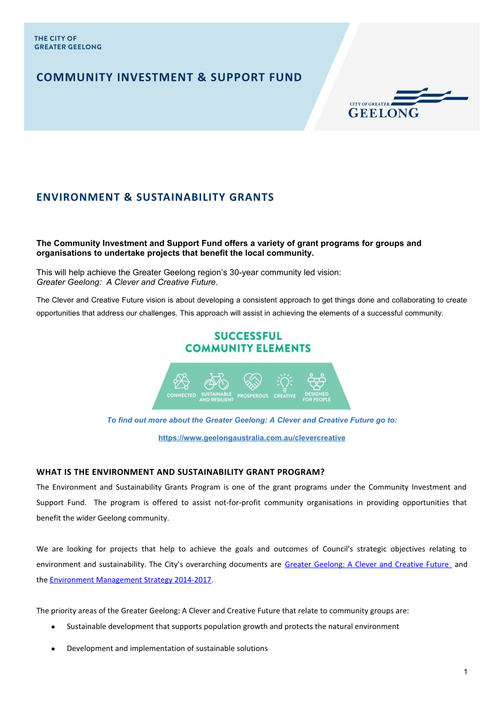 Environment & Sustainability Grants