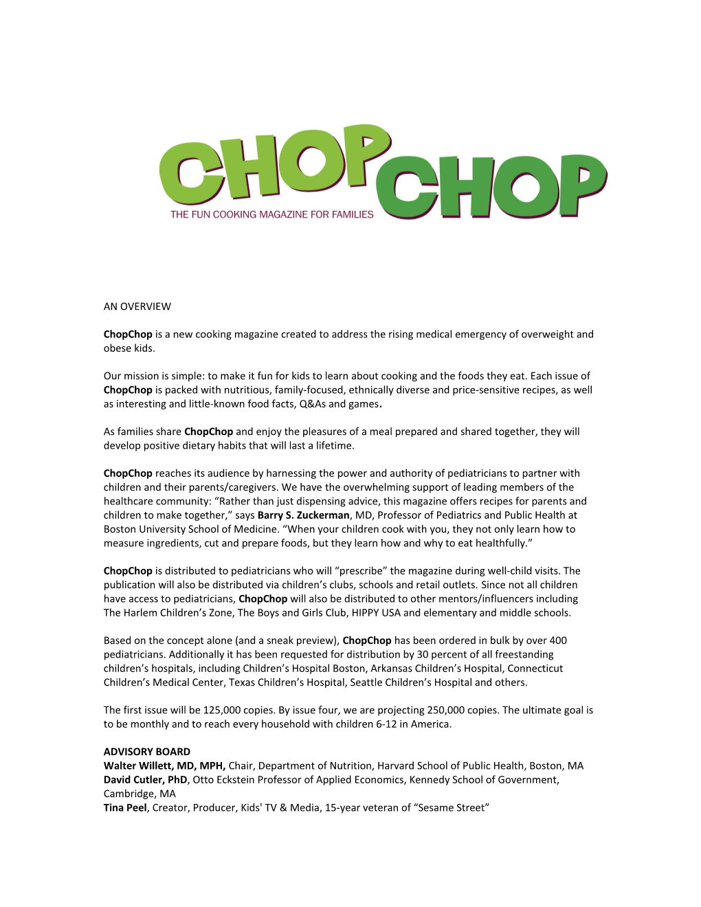 Chopchop the Fun Cooking Magazine for Kids