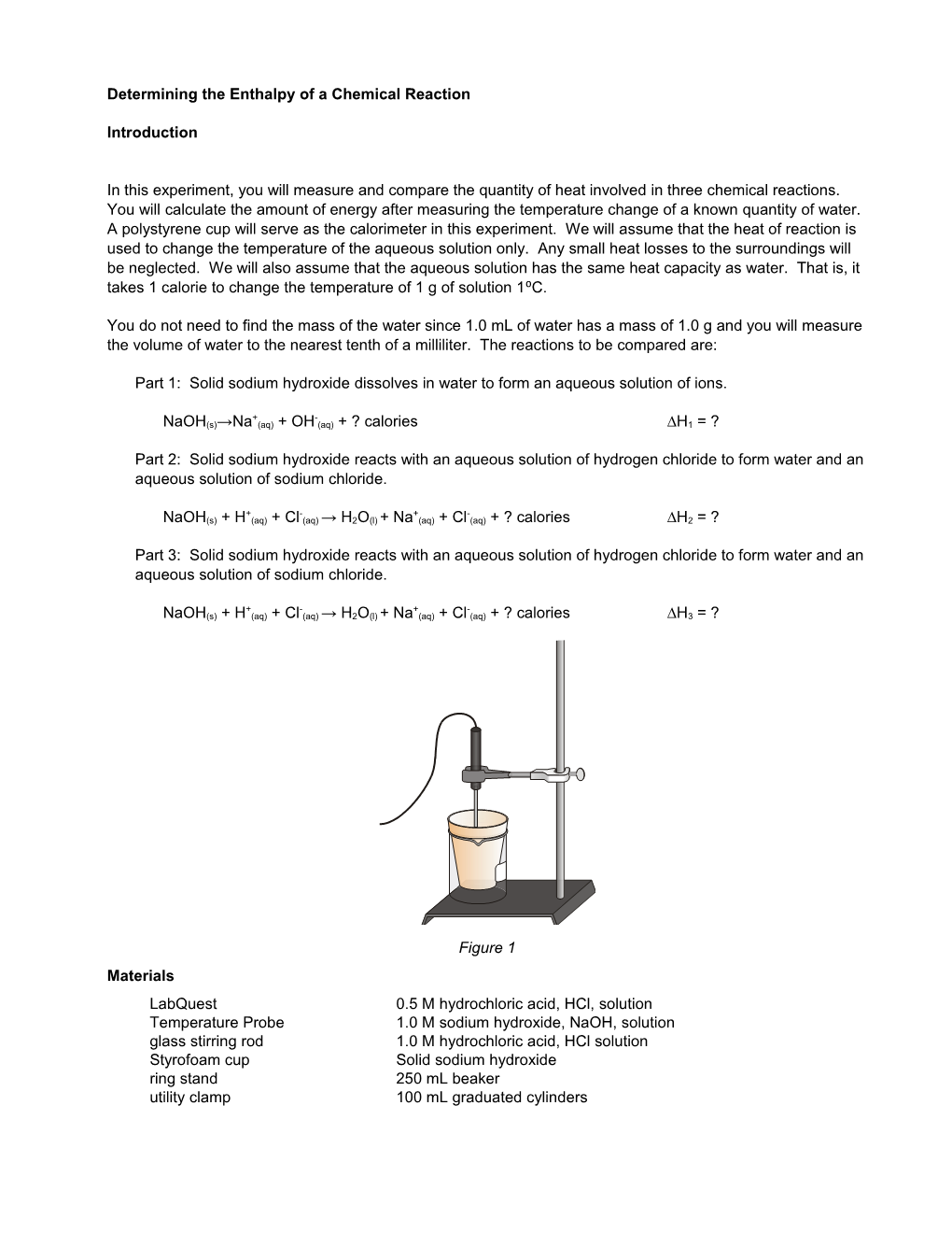 Determining the Enthalpy of a Chemical Reaction