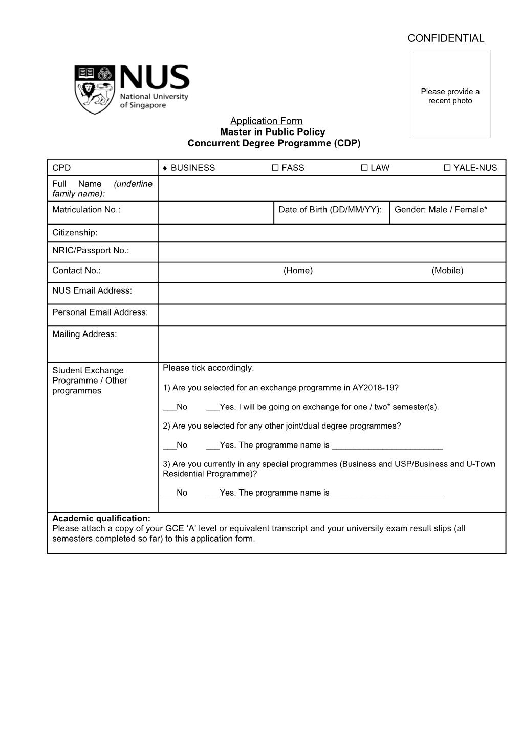 1999 Student Internship Programme