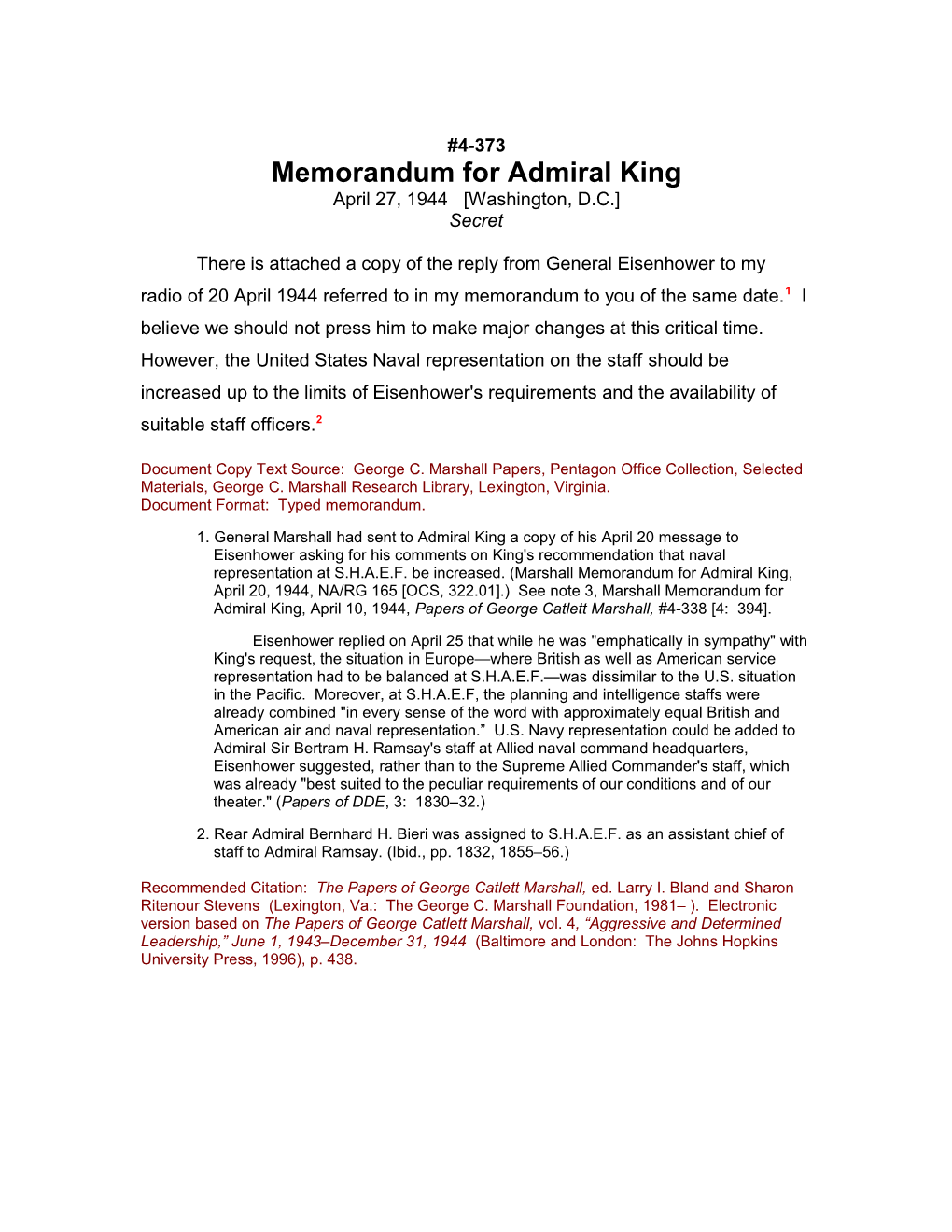 Memorandum for Admiral King s2