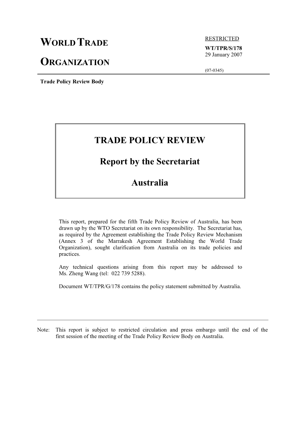 (2) Trade Policy Regime: Framework and Objectives Viii