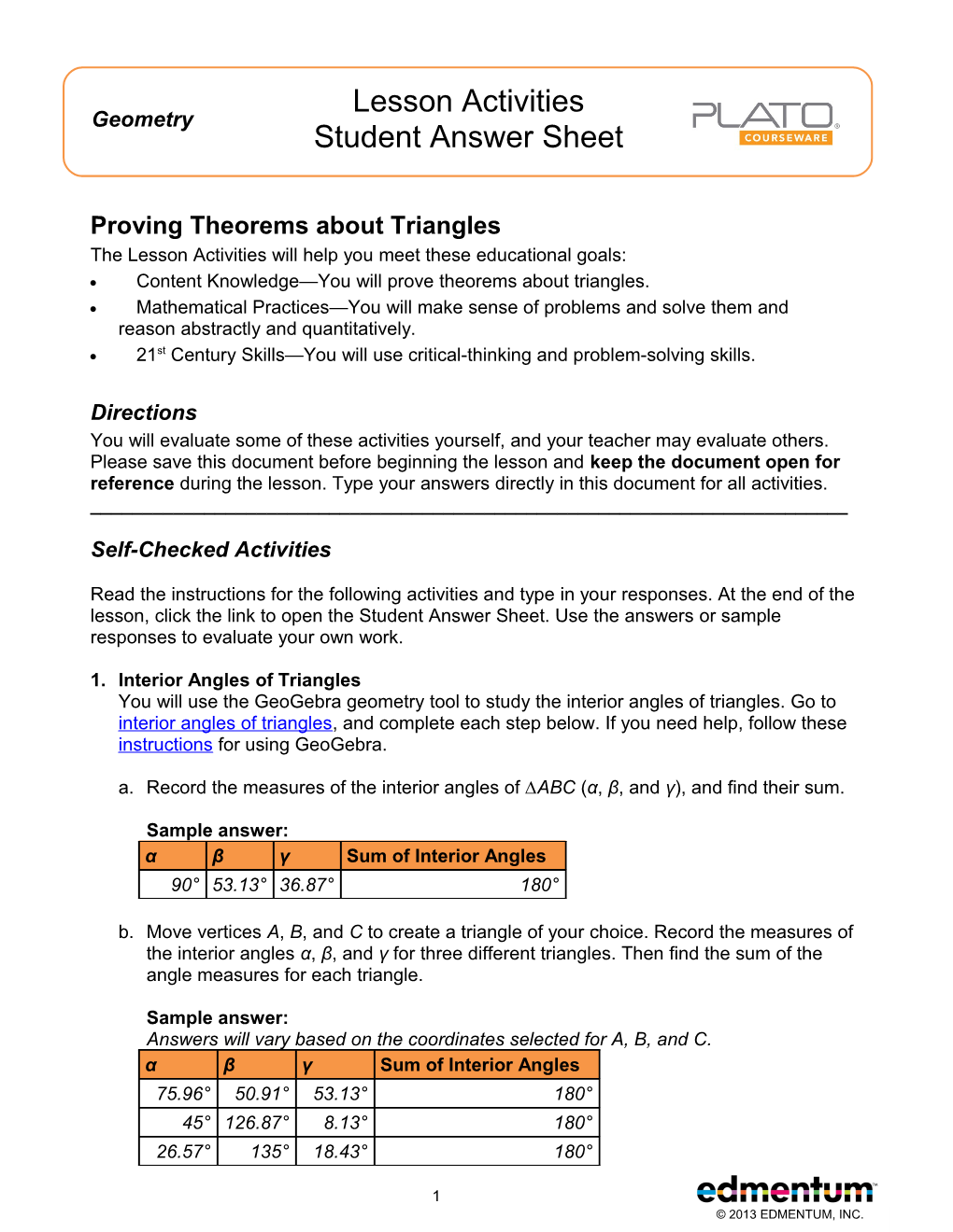 Proving Theorems About Triangles s1