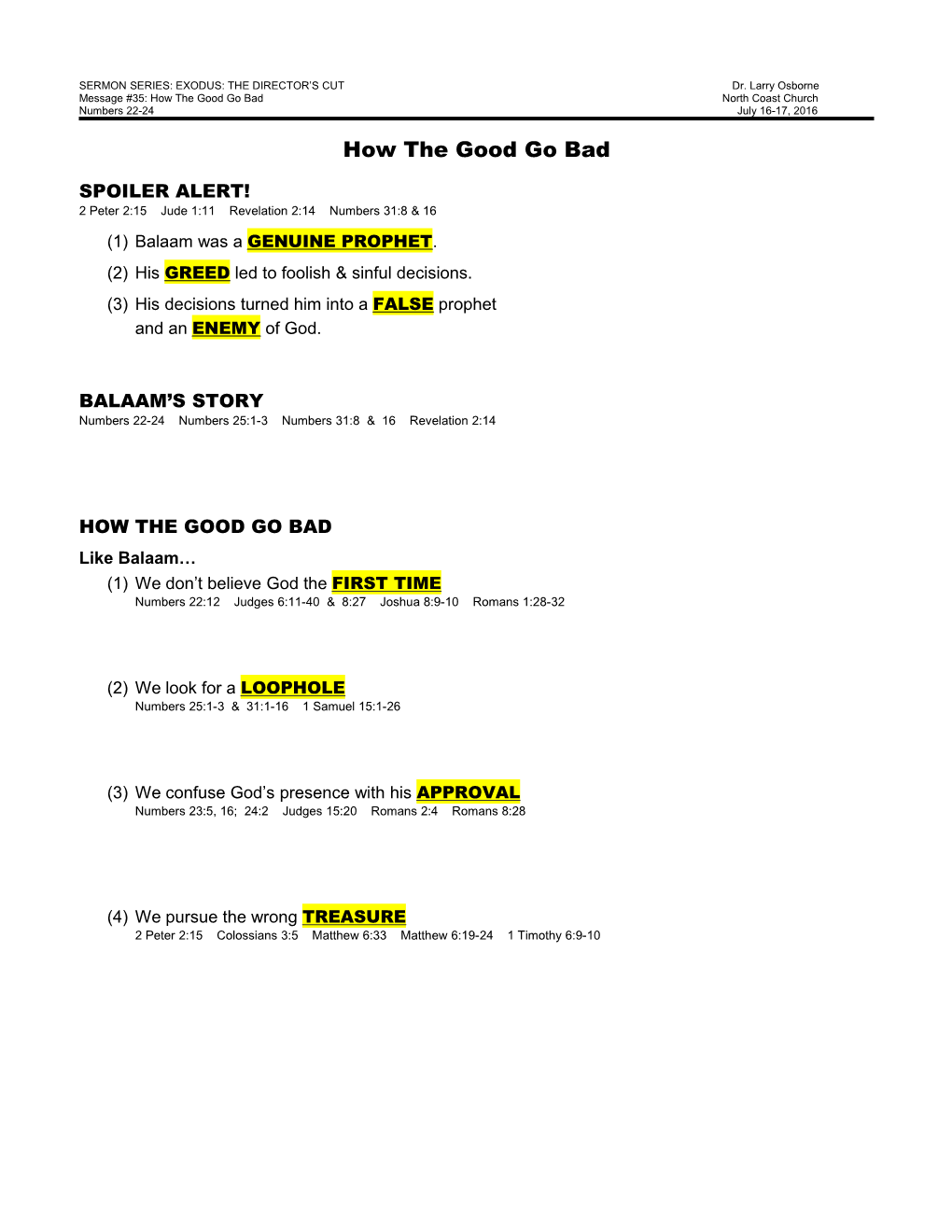 Sermon Series: Exodus: the Director S Cut