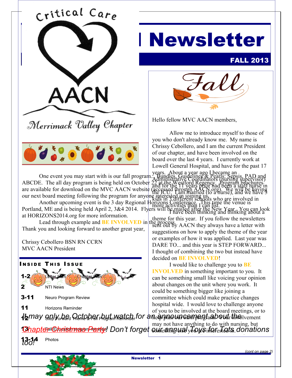 MVC-AACN Newsletter
