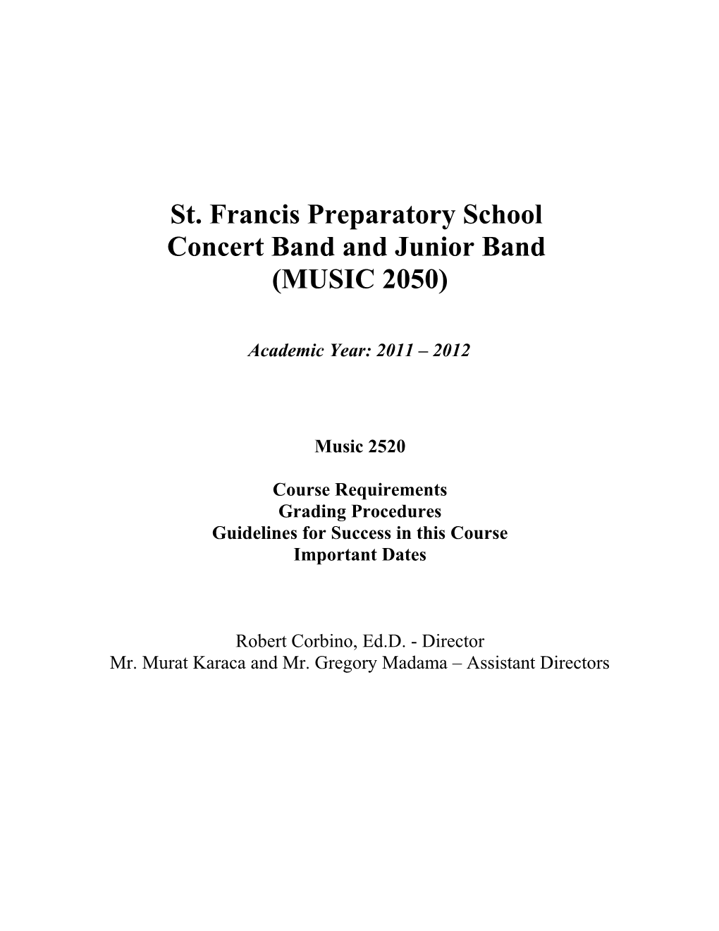 Concert Band and Junior Band
