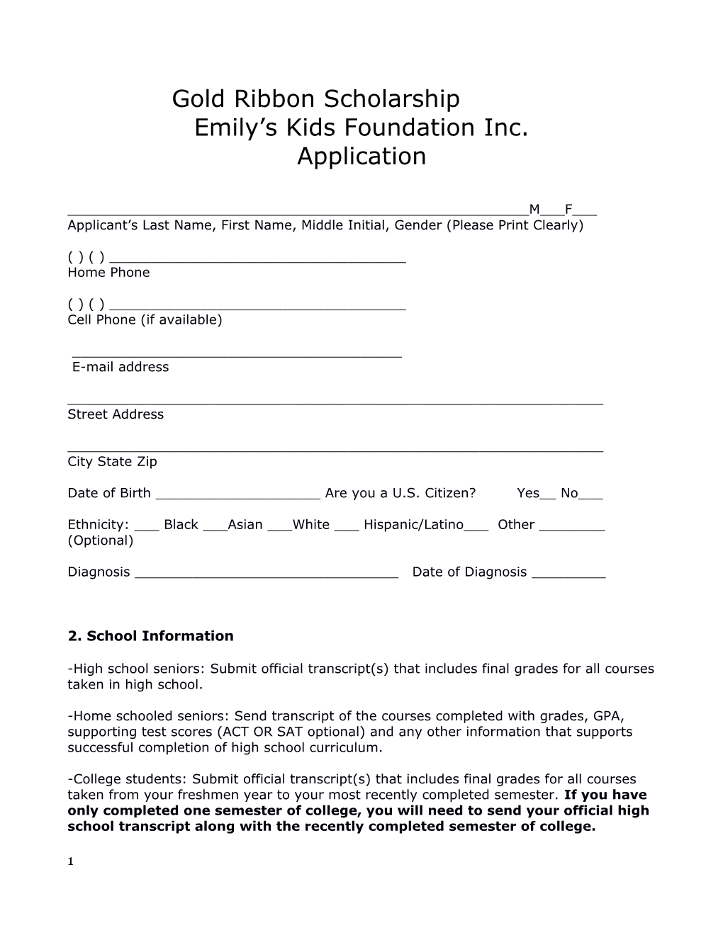 Emily S Kids Foundation Inc