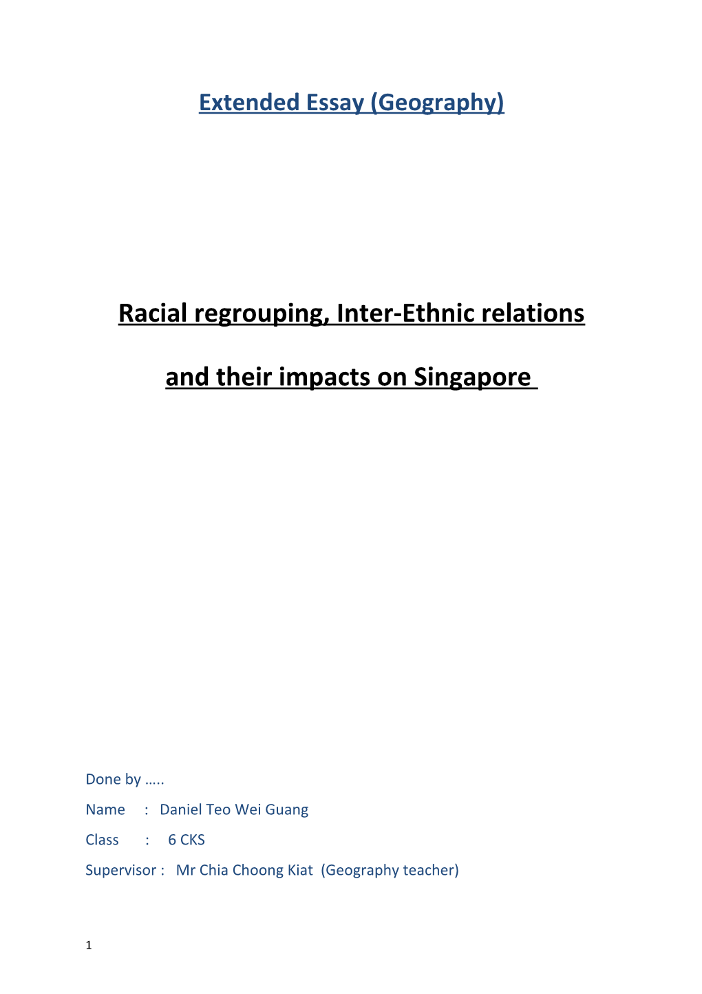 Racial Regrouping, Inter-Ethnic Relations