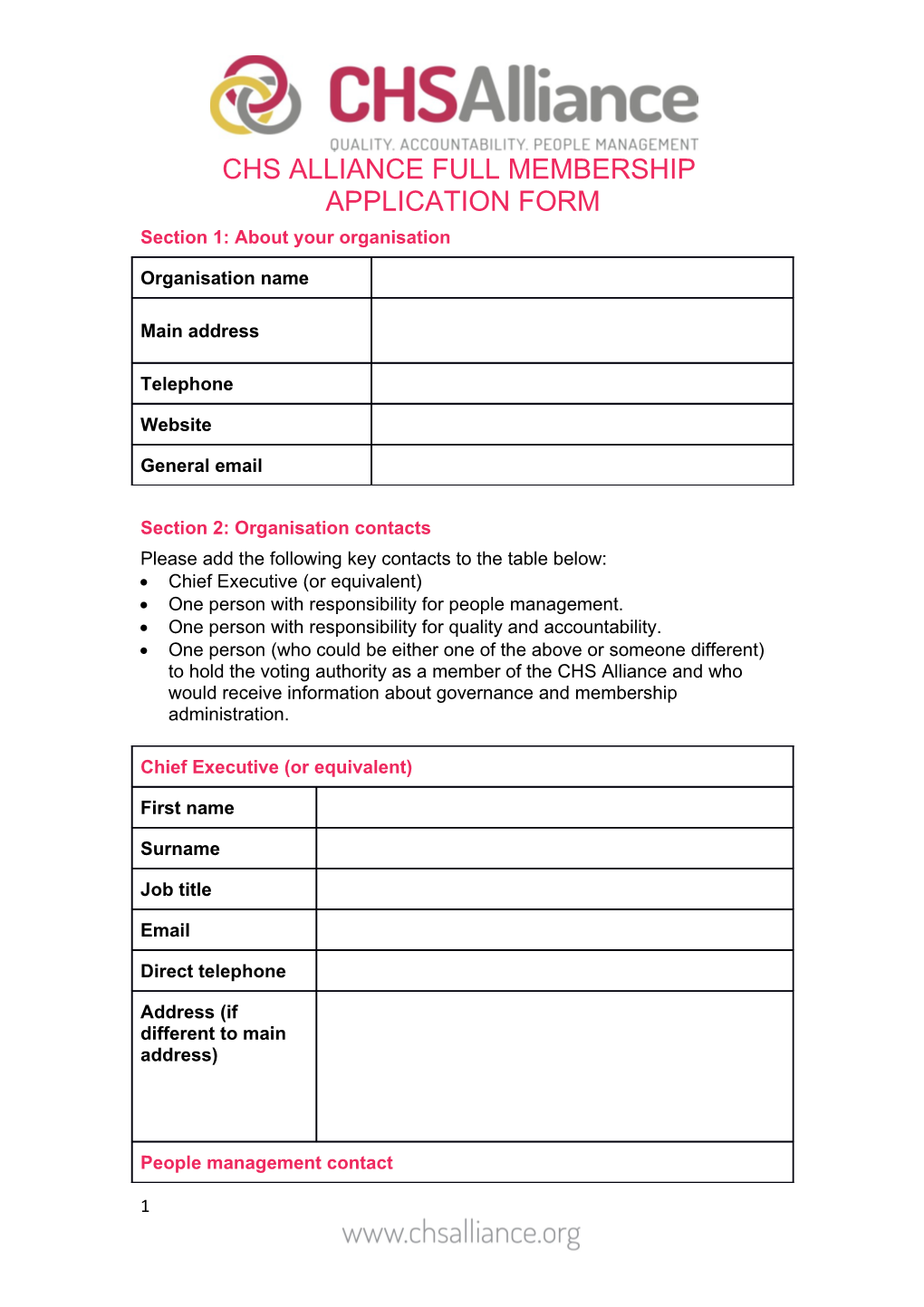 Section 1: About Your Organisation