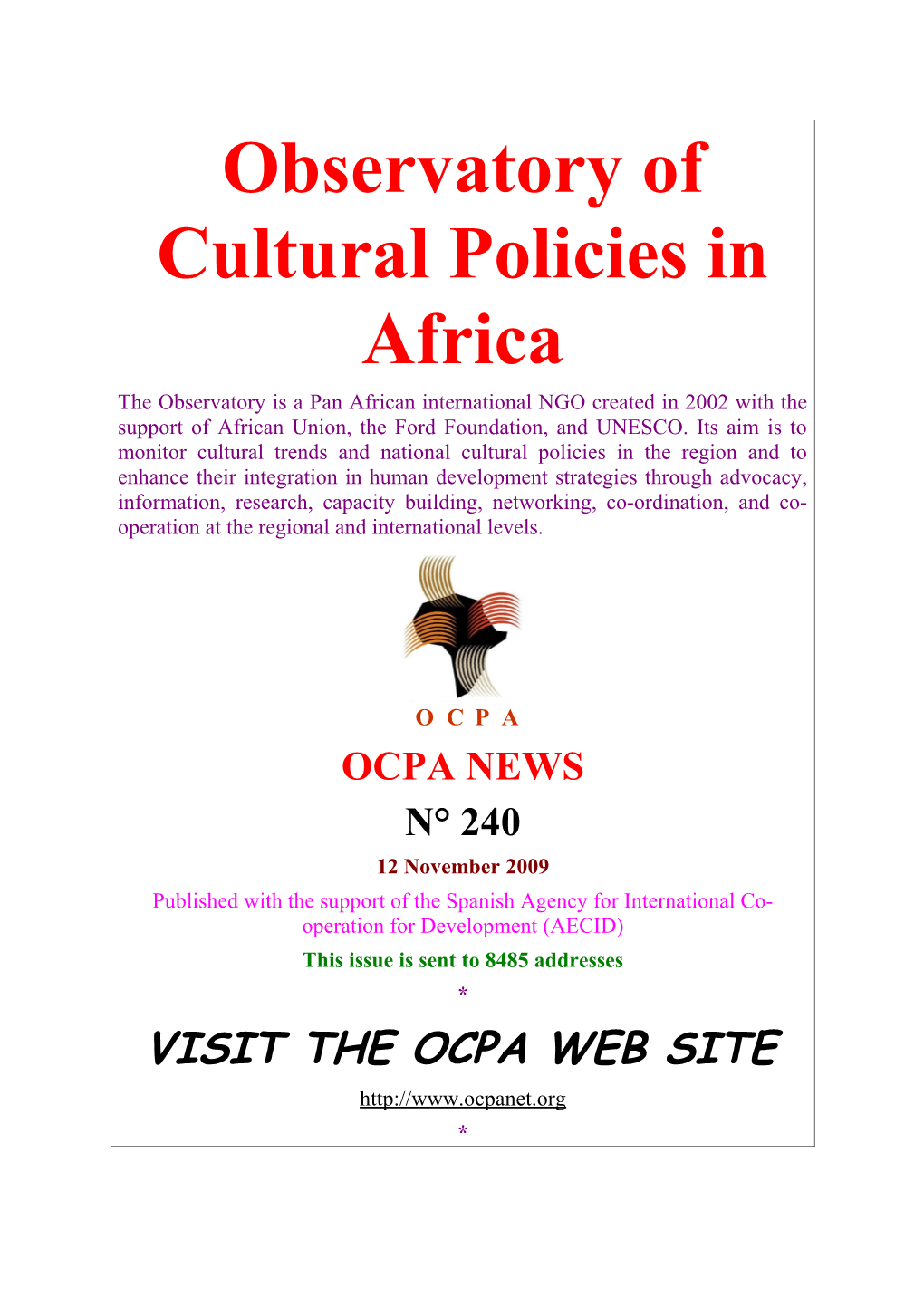 Observatory of Cultural Policies in Africa s5