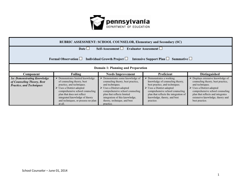 School Counselor June 01, 2014