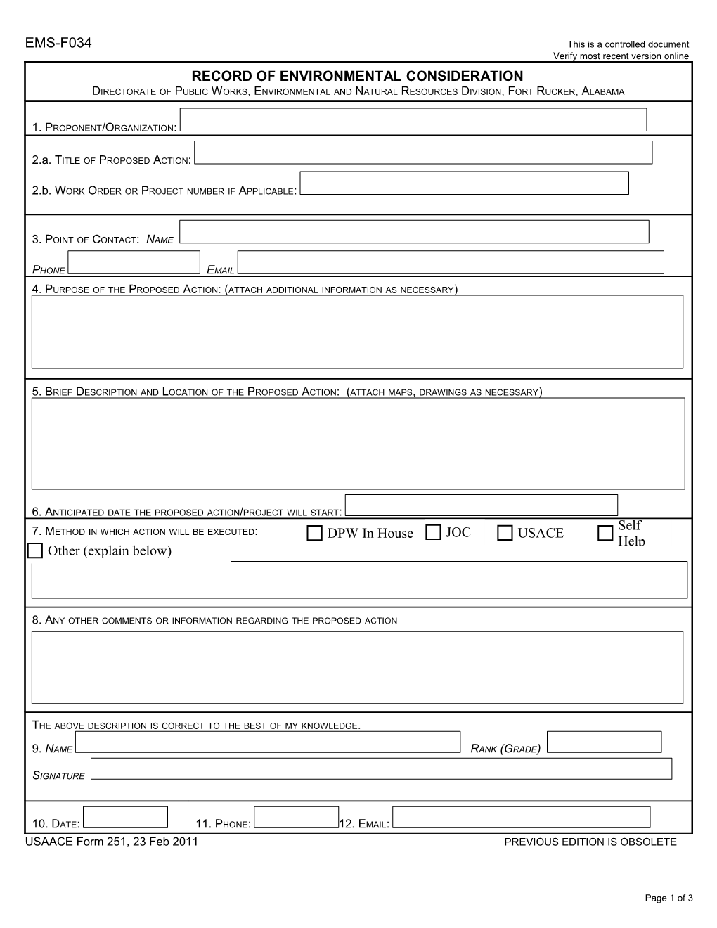 USAAVNC Form 251#7 Form