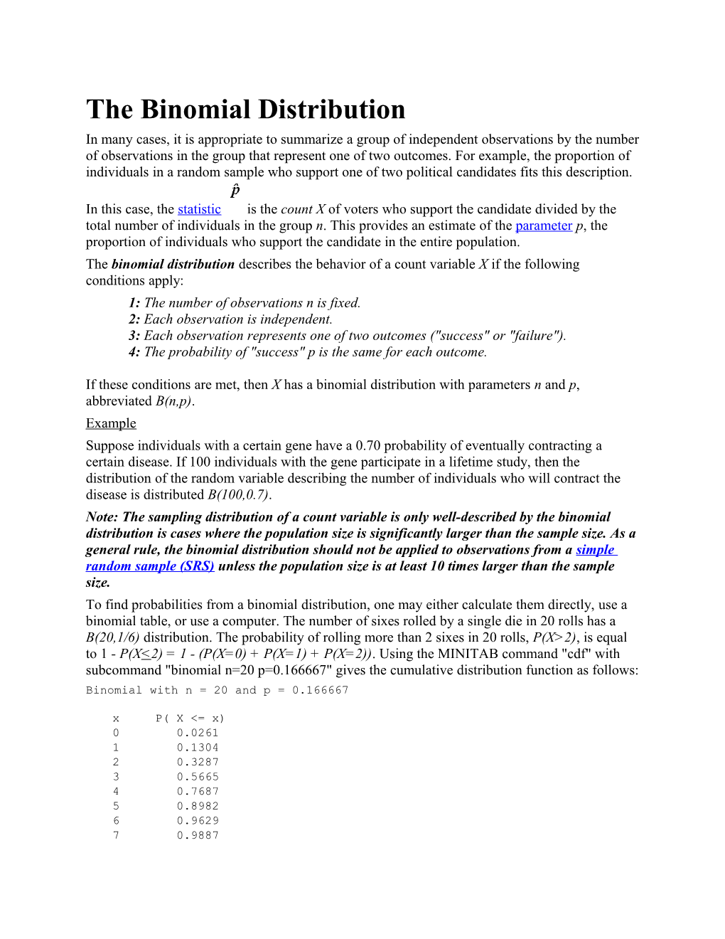 The Binomial Distribution