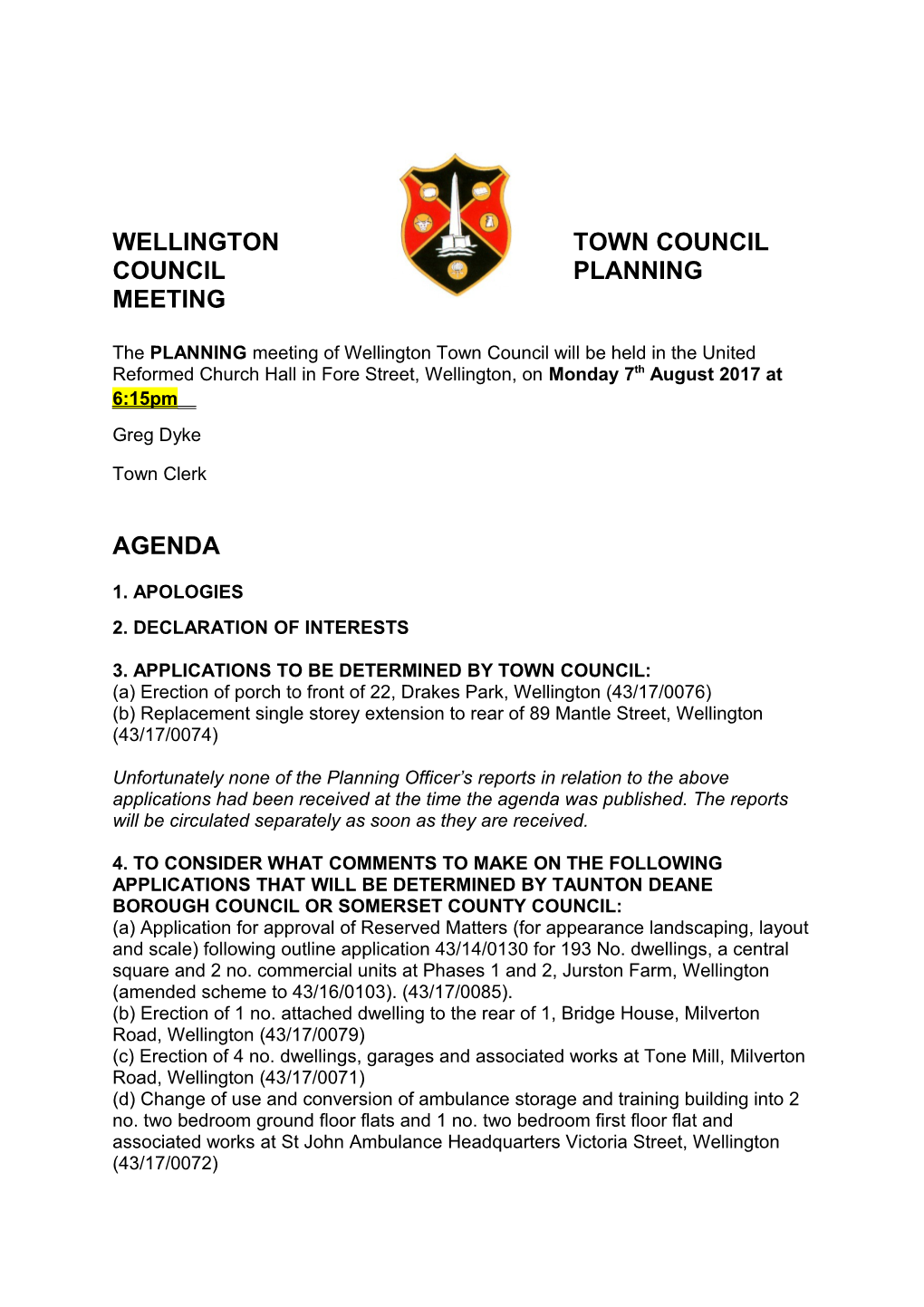 Wellington Town Council s3