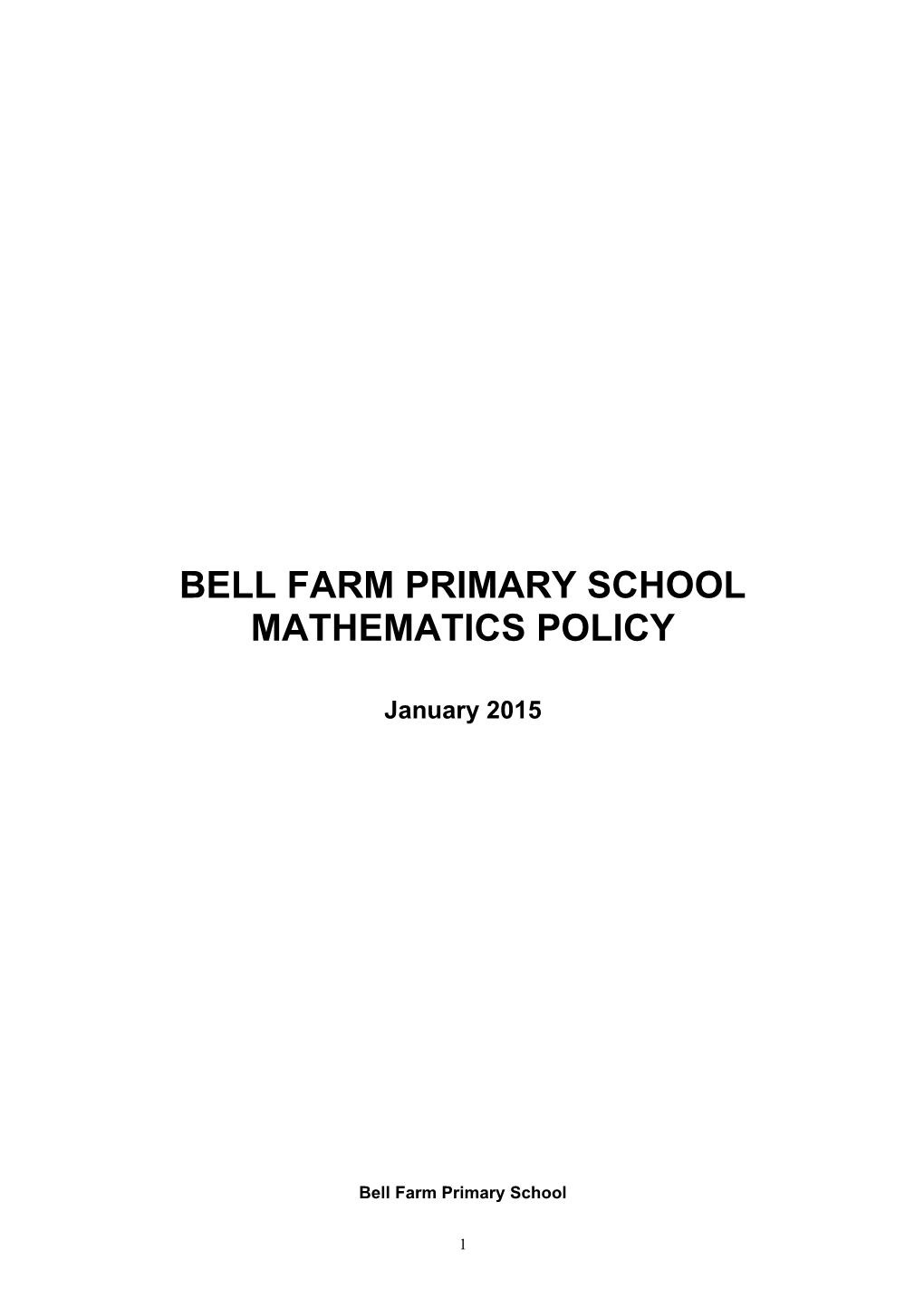 Draft Maths Policy