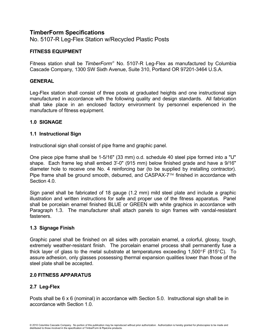 Pipeline Fitness Route Specifications