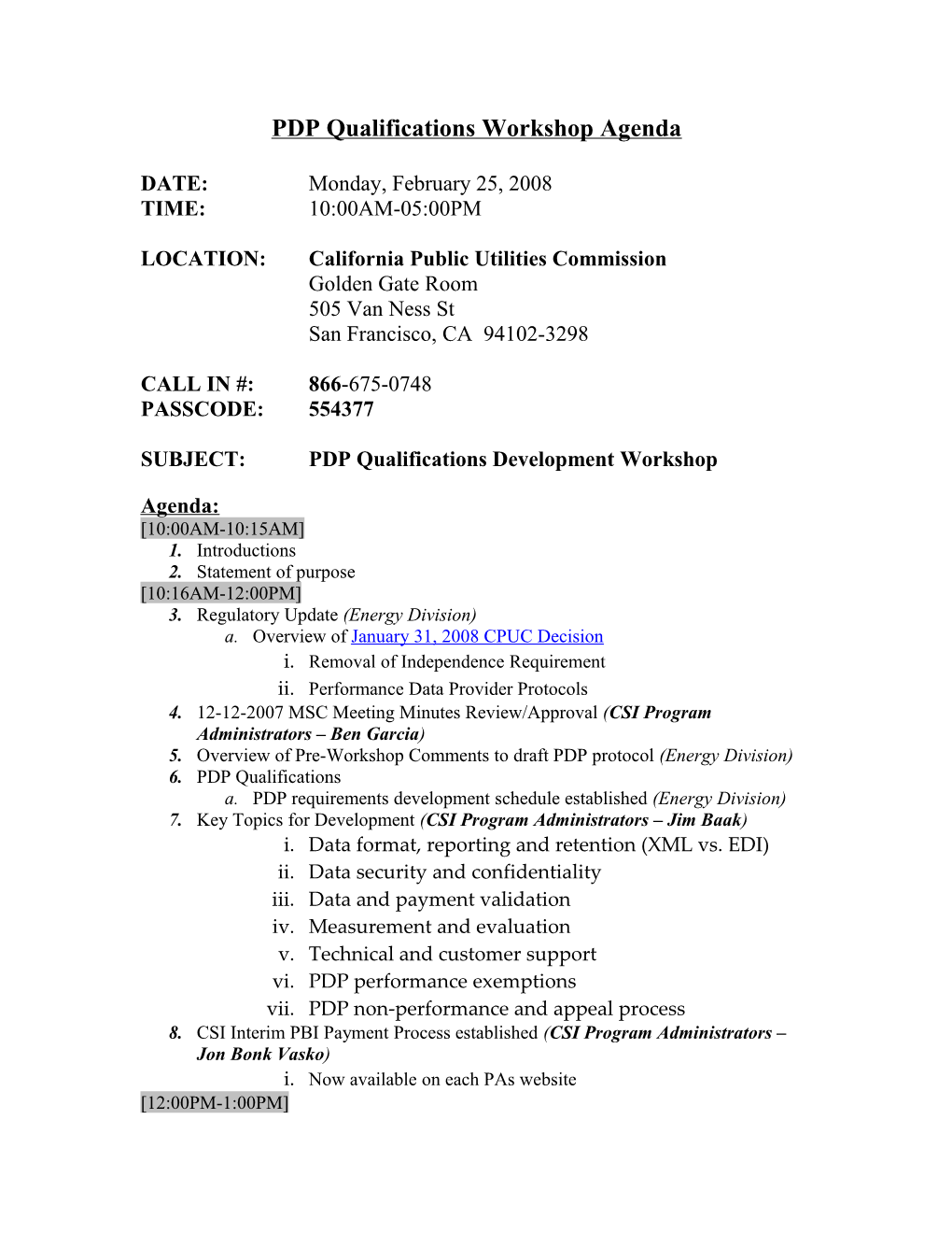 CCSE Metering Sub Committee