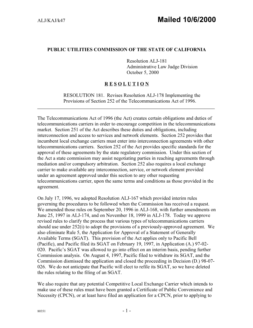 Public Utilities Commission of the State of California s148
