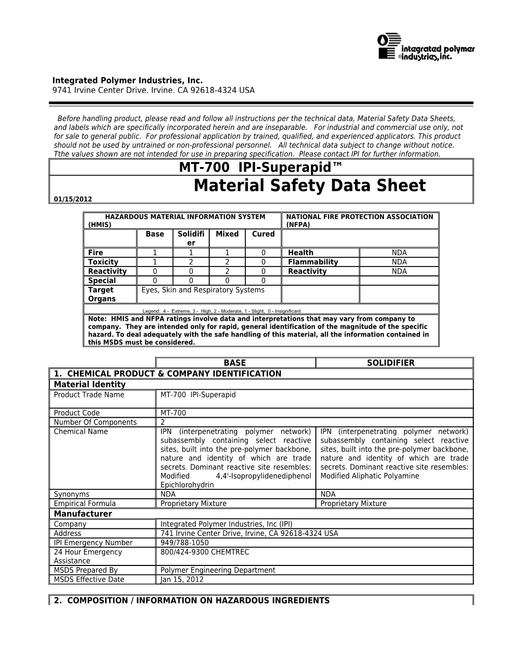 Integrated Polymer Industries, Inc s1