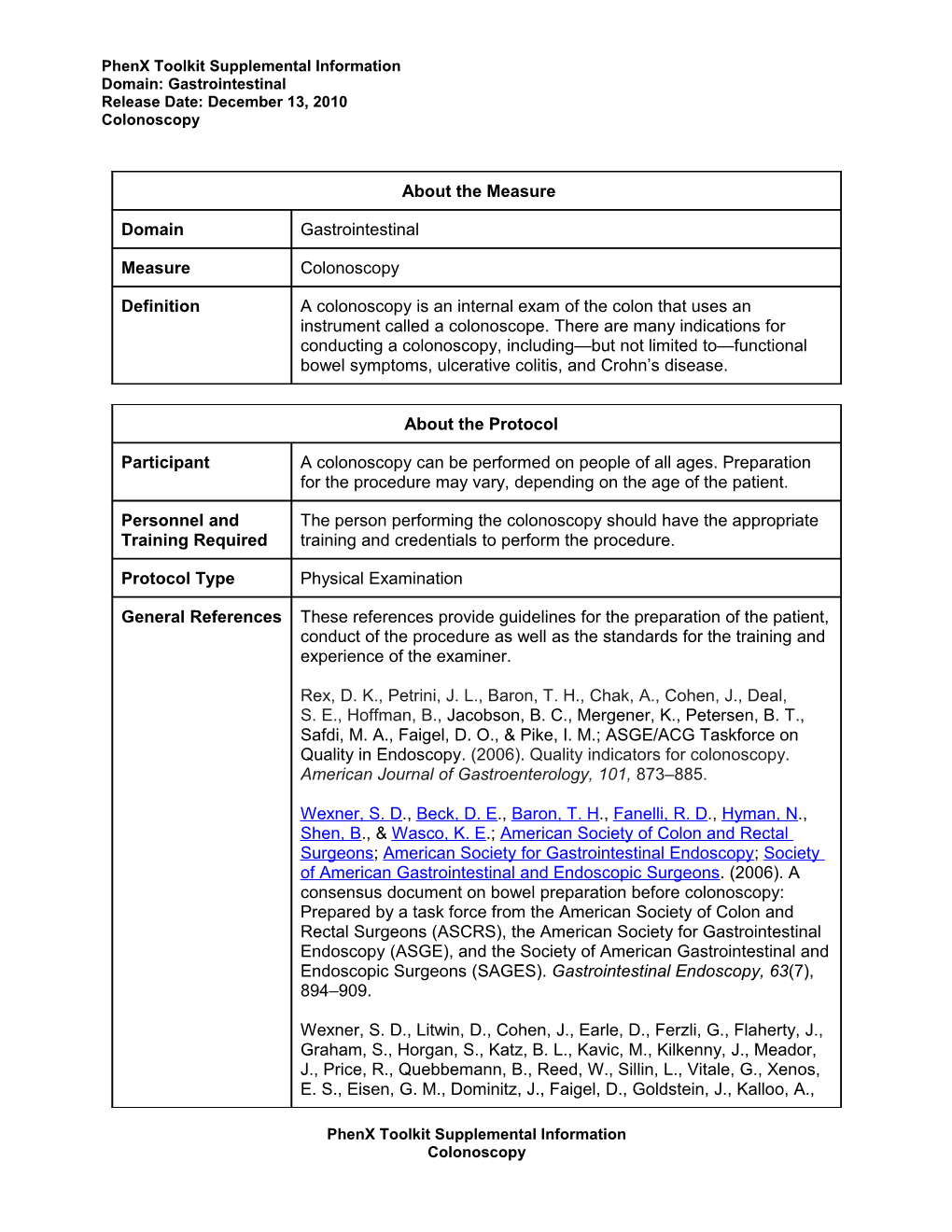 Phenx Toolkit Supplemental Information s1