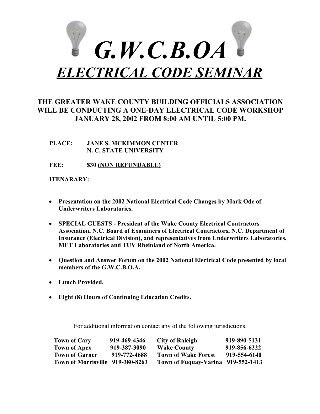 Electrical Code Seminar